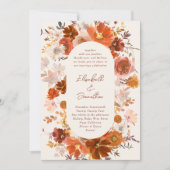 Crème en Koper Floral Botanical Wedding Arch Kaart (Voorkant)