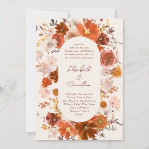 Crème en Koper Floral Botanical Wedding Arch Kaart