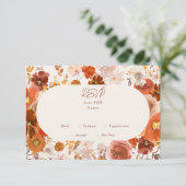 Crème en Koper Floral Botanical Wedding Arch RSVP Kaartje (Staand voorkant)