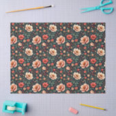 Crème en koraal Mooie Bloemen Tissuepapier (Craft)