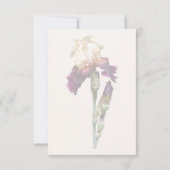 Crème en Maroon Iris en Buds RSVP Kaartje (Achterkant)