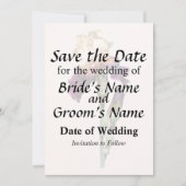 Crème en Maroon Iris en Buds Save The Date (Voorkant)