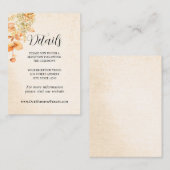 Crème en Oranje herfst Floral Wedding Informatiekaartje (Voorkant / Achterkant)