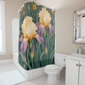 Crème en Paarse iris Douchegordijn (In situ)