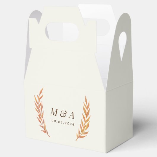 Crème en Pompoen Sinaasappel herfstbruiloft Bedankdoosjes (Geopend)