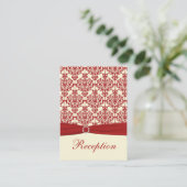 Crème en Red Damask Enclosure Kaart (Staand voorkant)