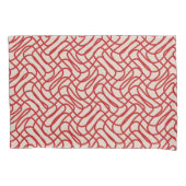 Crème en rode Abstracte lijn patroon Kussensloop (Voorkant)