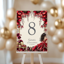 Crème en Rode Gouden Tiara Bloemstuk Quinceañera 