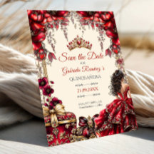 Crème en Rode Gouden Tiara Bloemstuk Quinceañera