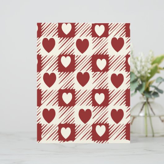 Crème en rode plaat met kunstpapier (Staand voorkant)