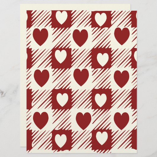 Crème en rode plaat met kunstpapier (Voorkant / Achterkant)