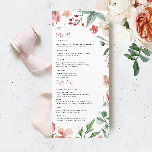 Crème en Roos | Menu van de lente-Florals Wedding