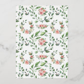 Crème en Roos | Romantische lente-Floral bruiloft Folie Uitnodiging (Achterkant)