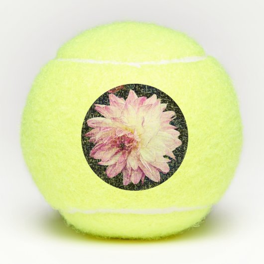 Crème en roze bloem tennisballen (Voorkant)
