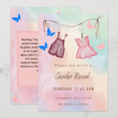 Crème en roze minimalistische Geslacht onthullen u Kaart (Voorkant / Achterkant)