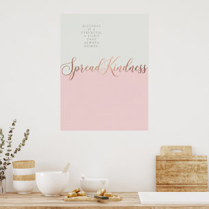 Crème en Roze Vriendelijkheid Citaat – Minimalisti Poster