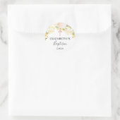 Crème en Roze Waterverf Bloemendoop Favor Ronde Sticker (Tas)