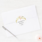 Crème en Roze Waterverf Bloemendoop Favor Ronde Sticker (Envelop)