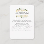 Crème en Sage BRUILOFT Details Routebeschrijving Informatiekaartje (Voorkant)