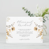 Crème en Sage Wildflower bruiloft Kaart (Staand voorkant)