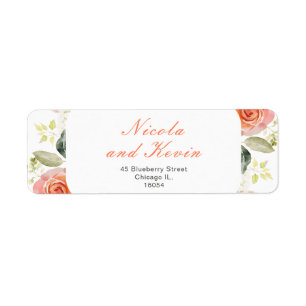 Crème en Sinaasappel  Bloemen bruiloft Etiket