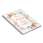 Crème en Sinaasappel  Bloemen bruiloft Notitieboek (Rechterzijde)