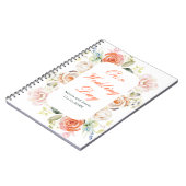 Crème en Sinaasappel  Bloemen bruiloft Notitieboek (Linkerzijde)