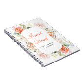 Crème en Sinaasappel  Bloemen bruiloft Notitieboek (Rechterzijde)