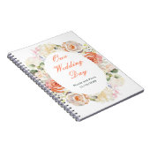 Crème en Sinaasappel  Bloemen bruiloft Notitieboek (Rechterzijde)