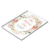 Crème en Sinaasappel  Bloemen bruiloft Notitieboek (Linkerzijde)