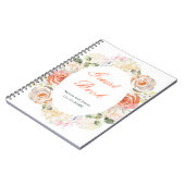 Crème en Sinaasappel  Bloemen bruiloft Notitieboek (Linkerzijde)