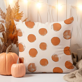 Crème en Sinaasappel Stamp Pattern Kussen