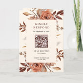 Crème en Terracotta Bloemencode QR Wedding (Achterkant)
