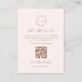Crème en Terracotta Fall Wedding Details QR-code Informatiekaartje (Voorkant)