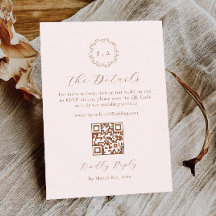 Crème en Terracotta Fall Wedding Details QR-code