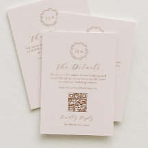 Crème en Terracotta Herfst Bruiloft Details QR Cod