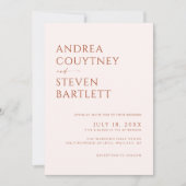 Crème en terracotta herfstbruiloft kaart (Voorkant)