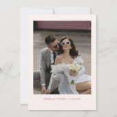 Crème en terracotta herfstbruiloft kaart (Achterkant)