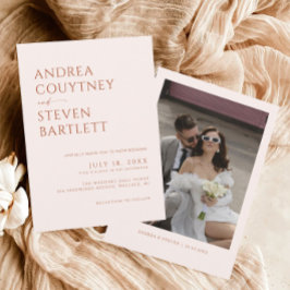 Crème en terracotta herfstbruiloft kaart