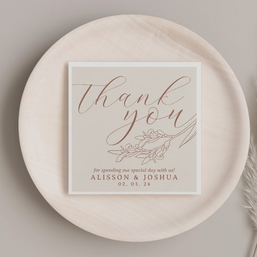 Crème en terracotta minimalistische chic servet