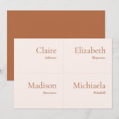 Crème en Verbrand Oranje Huwelijks Plaatskaart Doe (Voorkant / Achterkant)