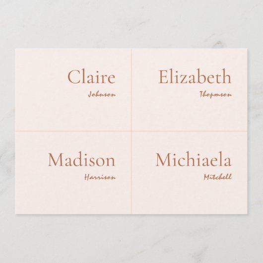 Crème en Verbrand Oranje Huwelijks Plaatskaart Doe (Voorkant)