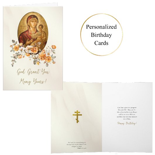 Crème en verbrand Oranje Rozen Verjaardag Kaart