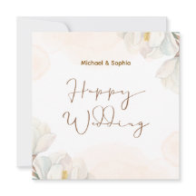 Crème en wit Elegant Happy Wedding