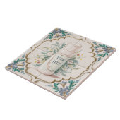 Crème en Wit Schoonheidsproduct Grappige Badkamer Tegeltje (Zijkant)