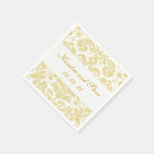 Crème en witte Damask Trouwpapier servetten (Hoek)