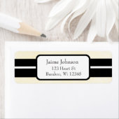 Crème en Zwart Classy Return Address Sticker (Insitu)