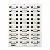 Crème en Zwart Classy Return Address Sticker (Full Sheet)
