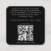  crème en zwart-Floral botanische QR-code RSVP Informatiekaartje (Achterkant)
