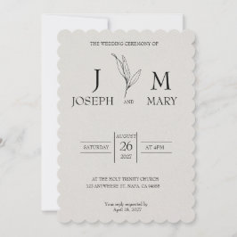 Crème en zwart minimalistische elegante bruiloft u kaart